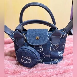 Hello Kitty Denim Handbag with Coin Purse